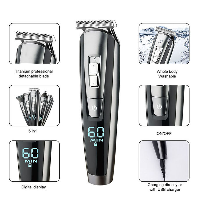 Elektryczne maszynki do golenia i maszynki do włosów 5 w 1 Wodoodporny wielofunkcyjny podwójny tryb ładowania